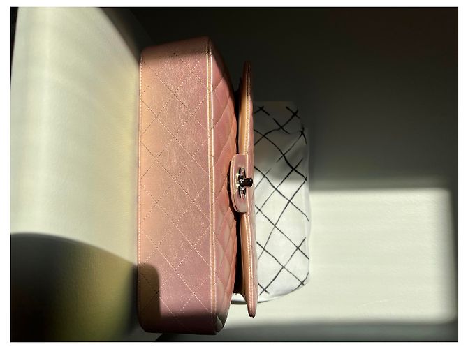 2.55 Sac Chanel Piel de ternera irisada y metal plateado Rosa - vista 18