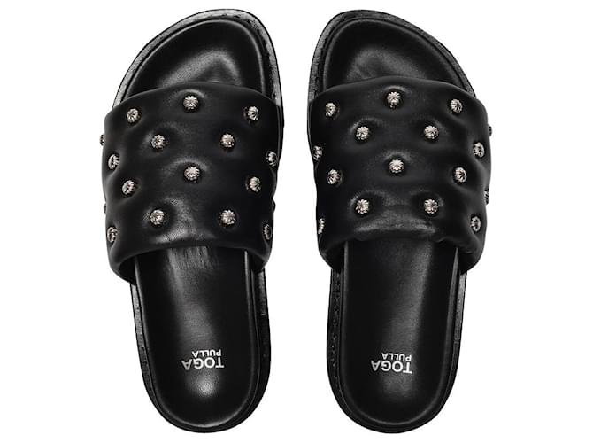 Toga Pulla Sandali in Pelle Nera Nero - vista 3