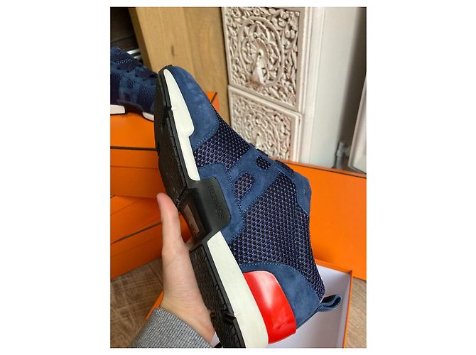 Zapatillas Hermès Azules de Tela Talla 36 - vista 3