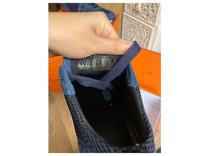 Zapatillas Hermès Azules de Tela Talla 36 - vista 4