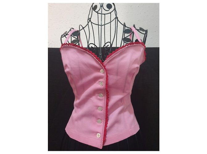 Top Moschino Mare de algodón rosa y rojo Roja - vista 11