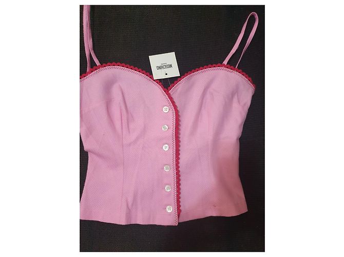 Top Moschino Mare de algodón rosa y rojo Roja - vista 2