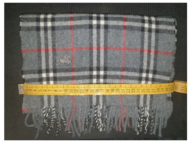 Sciarpa Burberry in lana grigia Grigio - vista 5