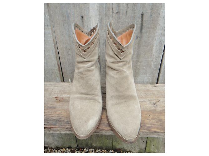Sartore Ankle Boots Beige Deerskin 37 - view 3