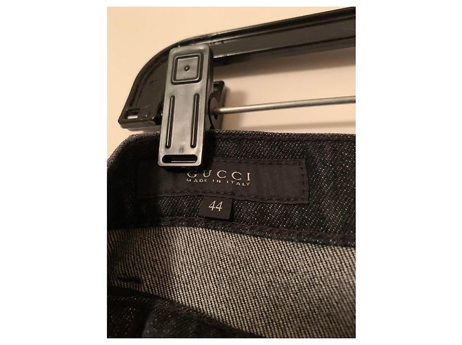 Jeans Gucci in denim distressed con studio e ricamo di cristalli Nero - vista 8