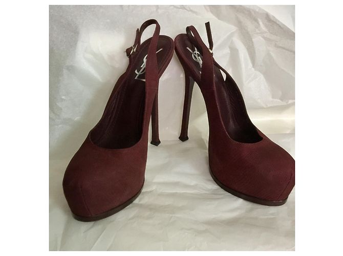 Yves Saint Laurent Slingback Borgogna/Mauve Trip Too YSL Rosa Bordò - vista 3