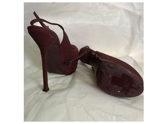 Yves Saint Laurent Slingback Borgogna/Mauve Trip Too YSL Rosa Bordò - vista 5