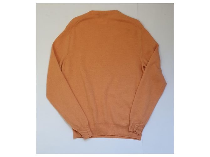 Autre Marque Pull Fedeli en cachemire couleur pêche Orange - vue 3