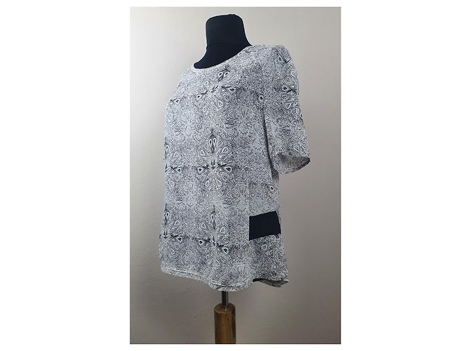By Zoe Oberteil Schwarz Weiß Polyester Größe M - Ansicht 2