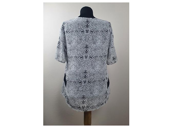 By Zoe Oberteil Schwarz Weiß Polyester Größe M - Ansicht 3