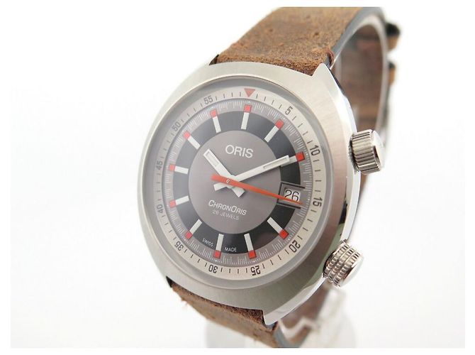 NOVO RELÓGIO DE AÇO ORIS CHRONORIS DATE 39 RELÓGIO AUTOMÁTICO CRONÓGRAFO MM Prata - vista 2