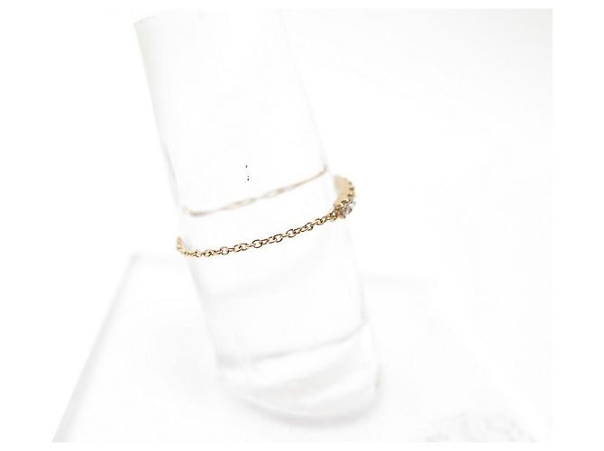 ANELLO CATENA A BARRA DJULA 58 Dr1085-UN ORO ROSA 18ANELLO IN ORO K E DIAMANTI D'oro - vista 2