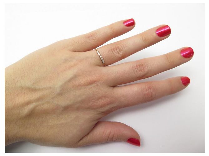 ANELLO CATENA A BARRA DJULA 58 Dr1085-UN ORO ROSA 18ANELLO IN ORO K E DIAMANTI D'oro - vista 7