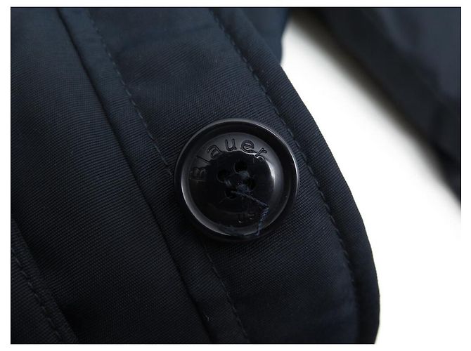 ABRIGO CHAQUETA BLAUER PARKA CHAQUETA DE PLUMAS CUELLO DE PIEL 48 CHAQUETA DE NYLON AZUL M Azul marino - vista 9