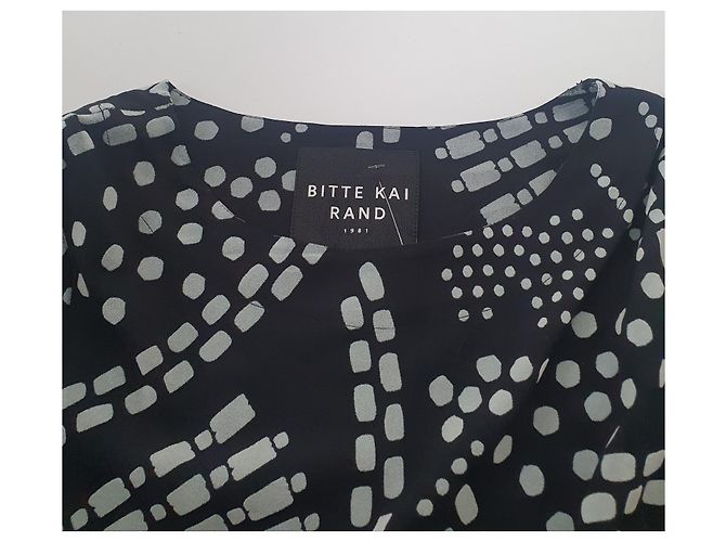 Bitte Kai Rand Kleid Viskose Schwarz Weiß Größe M - Ansicht 4