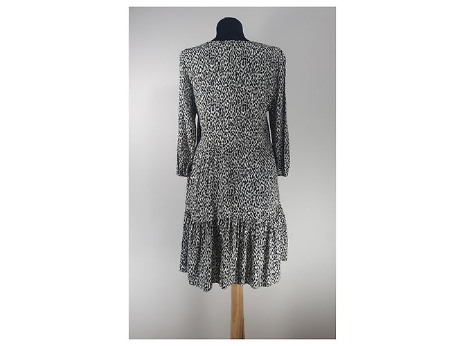 Day Birger & Mikkelsen Midikleid schwarz weiß Viscose - Ansicht 5