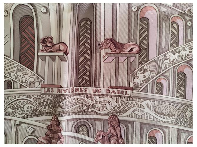 Hermès Carré "Rivières de Babel" Crudo - vista 4