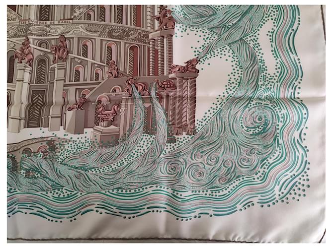 Hermès Carré "Rivières de Babel" Crudo - vista 5