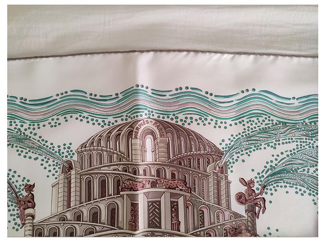 Hermès Carré "Rivières de Babel" Crudo - vista 6
