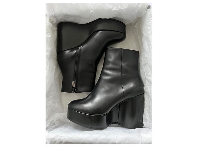 Botines con tacón de cuña Belen de cuero negro de Robert Clergerie - vista 2