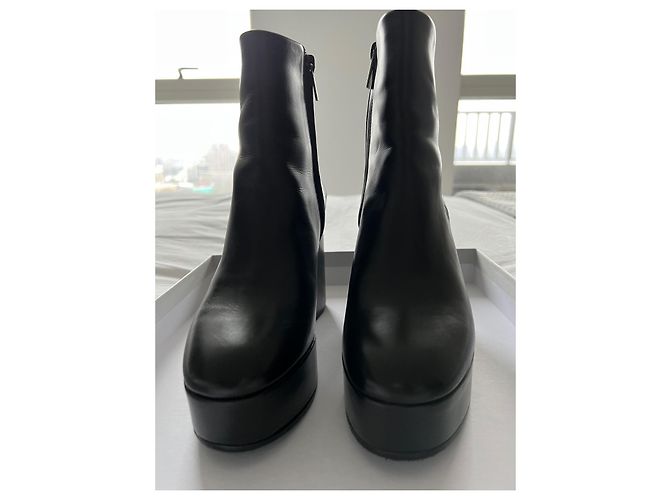 Botines con tacón de cuña Belen de cuero negro de Robert Clergerie - vista 4