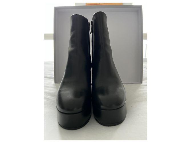 Botines con tacón de cuña Belen de cuero negro de Robert Clergerie - vista 6