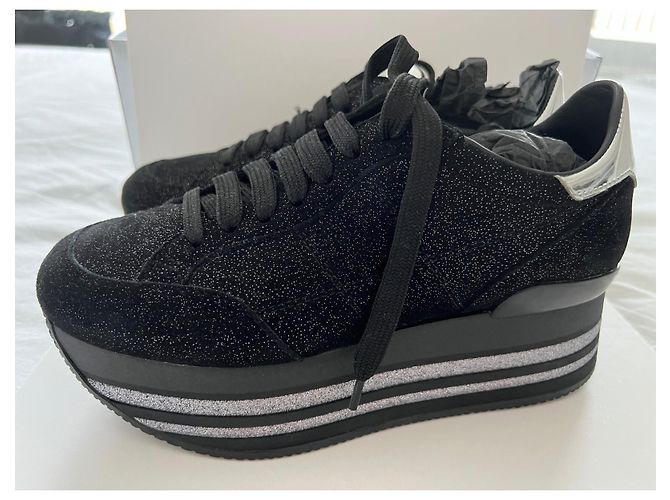 Graue Plateau-Sneaker von Hogan Schwarz - Ansicht 4
