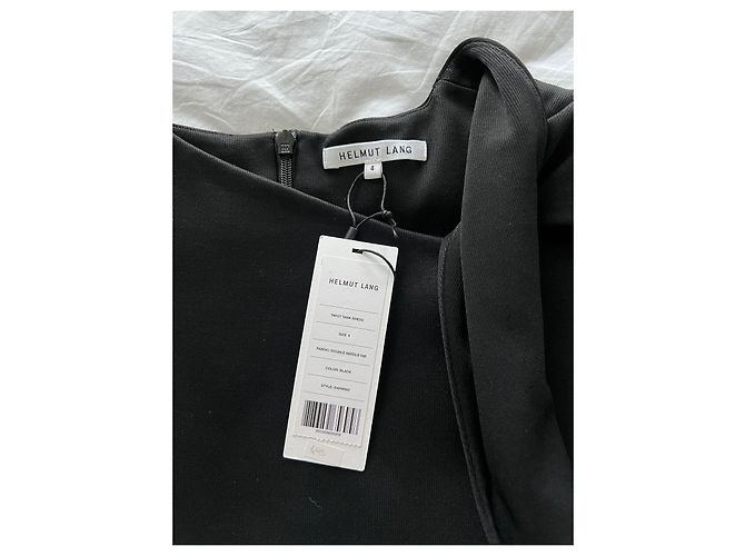 Helmut Lang Schwarzes Twist-Trägerkleid - Ansicht 5