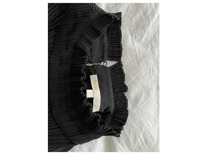 Top de crepé negro con pliegues Lockally de Maje - vista 4