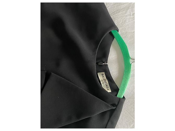 Top asimétrico sin mangas de crepé negro Balenciaga - vista 4