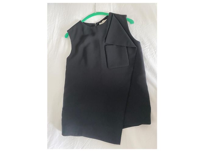 Top asimétrico sin mangas de crepé negro Balenciaga - vista 6