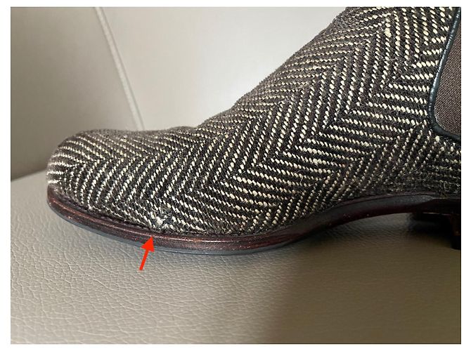 Autre Marque boots à élastique et Tweed Carmina - Paire unique fabriquée sur commande spéciale Rouge Blanc cassé Marron foncé - vue 17