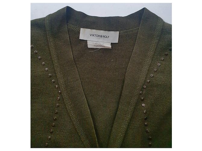 Viktor & Rolf Strickjacke Grün Kaschmir Wolle Seide - Ansicht 5