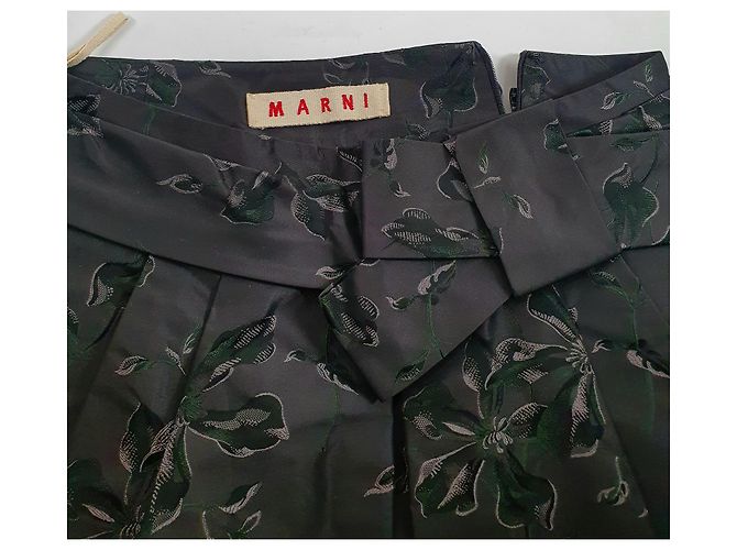 Falda Marni de seda verde Talla 40 - vista 5
