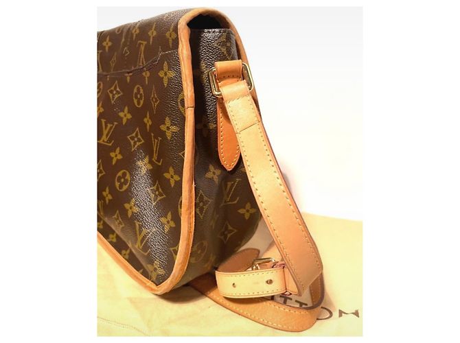 Borsa a mano Louis Vuitton Menilmontant in pelle marrone - vista 10