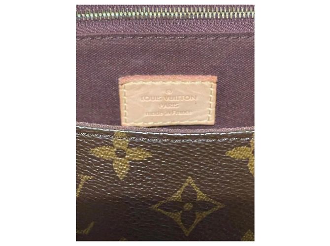 Borsa a mano Louis Vuitton Menilmontant in pelle marrone - vista 4