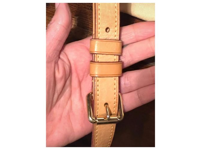 Borsa a mano Louis Vuitton Menilmontant in pelle marrone - vista 7