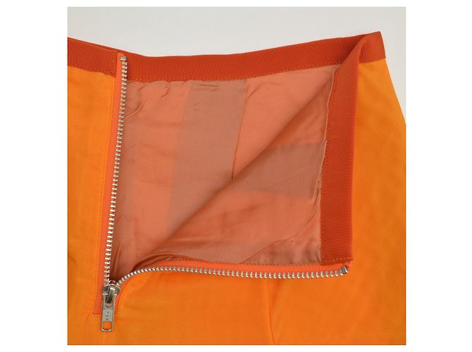 Sacai Luck [Usado] Sacai Suerte 15SSLU891 falda acampanada plisada Naranja - vista 3