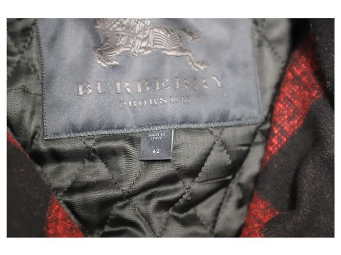 Abrigo de invierno a cuadros Burberry en lana roja - vista 8
