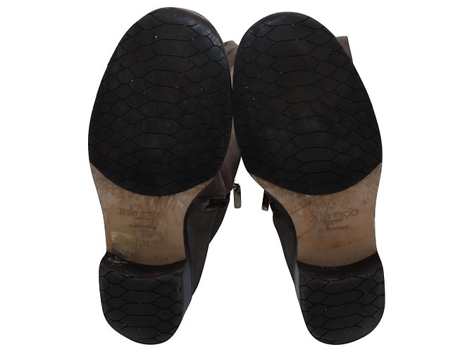 Botas até o joelho Jimmy Choo em camurça marrom - vista 5