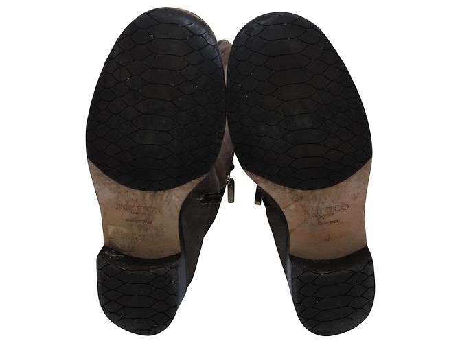 Botas até o joelho Jimmy Choo em camurça marrom - vista 7