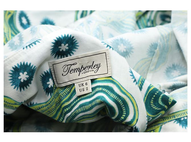 Vestido cruzado de algodón con estampado verde Florrie de Temperley London - vista 2