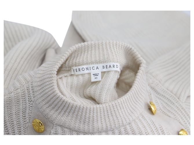 Maglia Veronica Beard Jude in Lana Bianca Bianco - vista 3