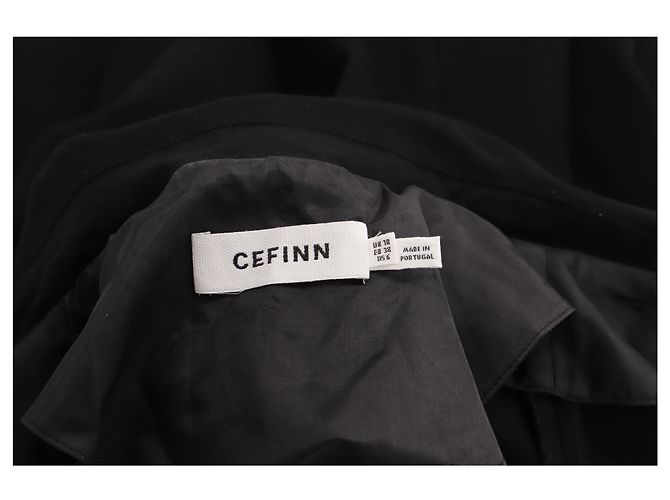 Autre Marque Abito Cefinn a trapezio con zip frontale in poliestere nero - vista 3