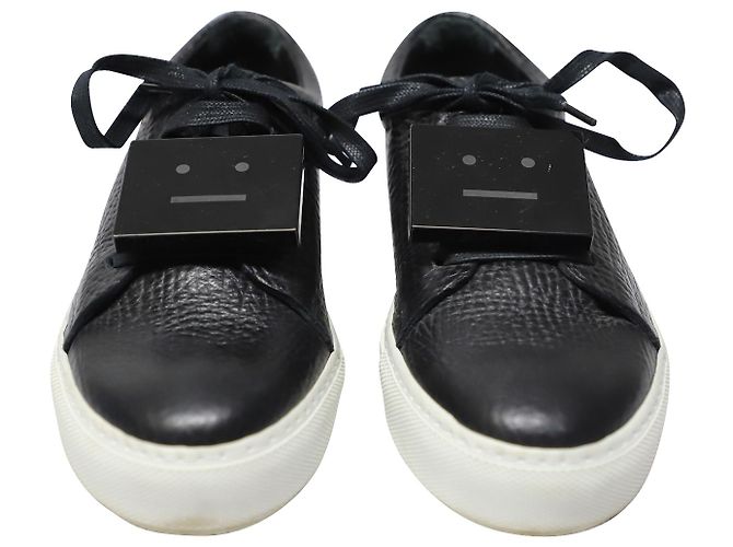 Autre Marque Tênis Acne Studios Adriana cano baixo em couro de bezerro preto - vista 2