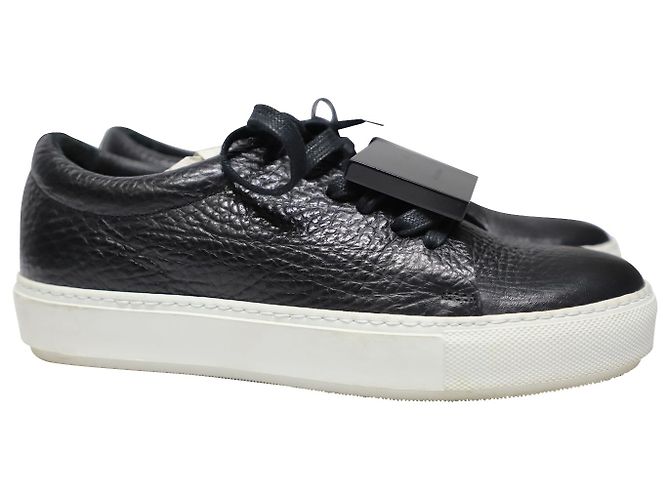 Autre Marque Tênis Acne Studios Adriana cano baixo em couro de bezerro preto - vista 3
