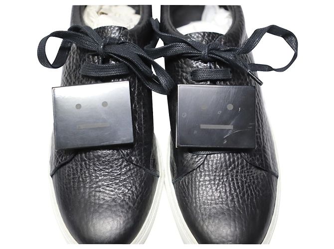 Autre Marque Tênis Acne Studios Adriana cano baixo em couro de bezerro preto - vista 5
