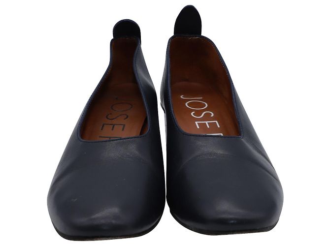 Décolleté Joseph con tacco largo in pelle blu navy - vista 2
