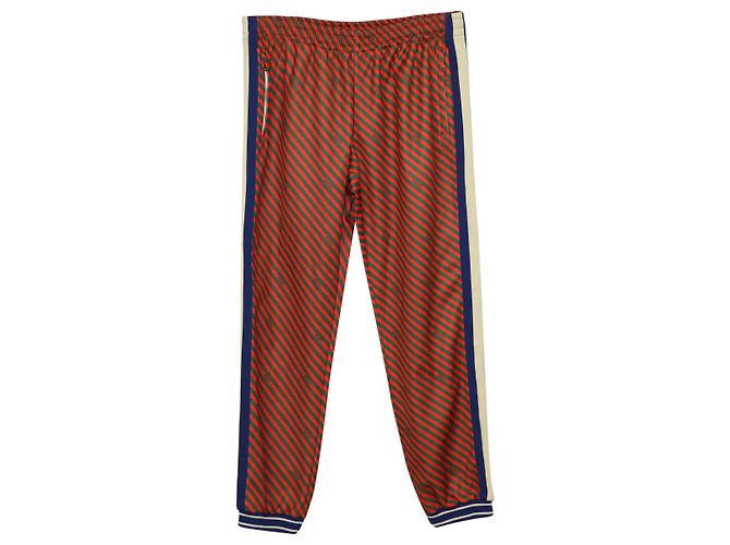 Gucci Trainingshose mit Diagonalstreifen aus rotem Polyester - Ansicht 2