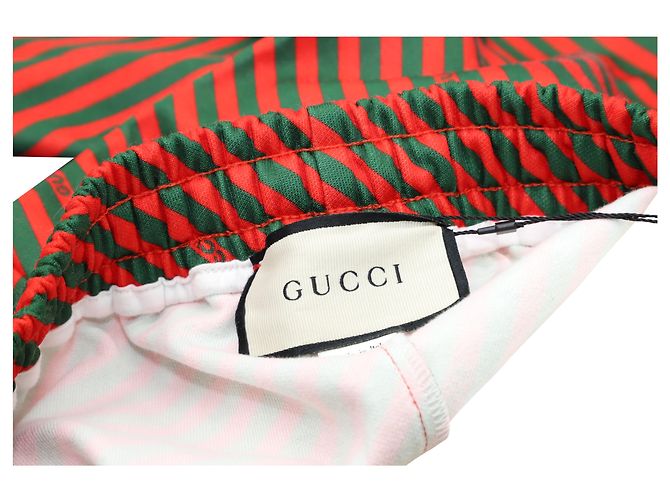 Gucci Trainingshose mit Diagonalstreifen aus rotem Polyester - Ansicht 3